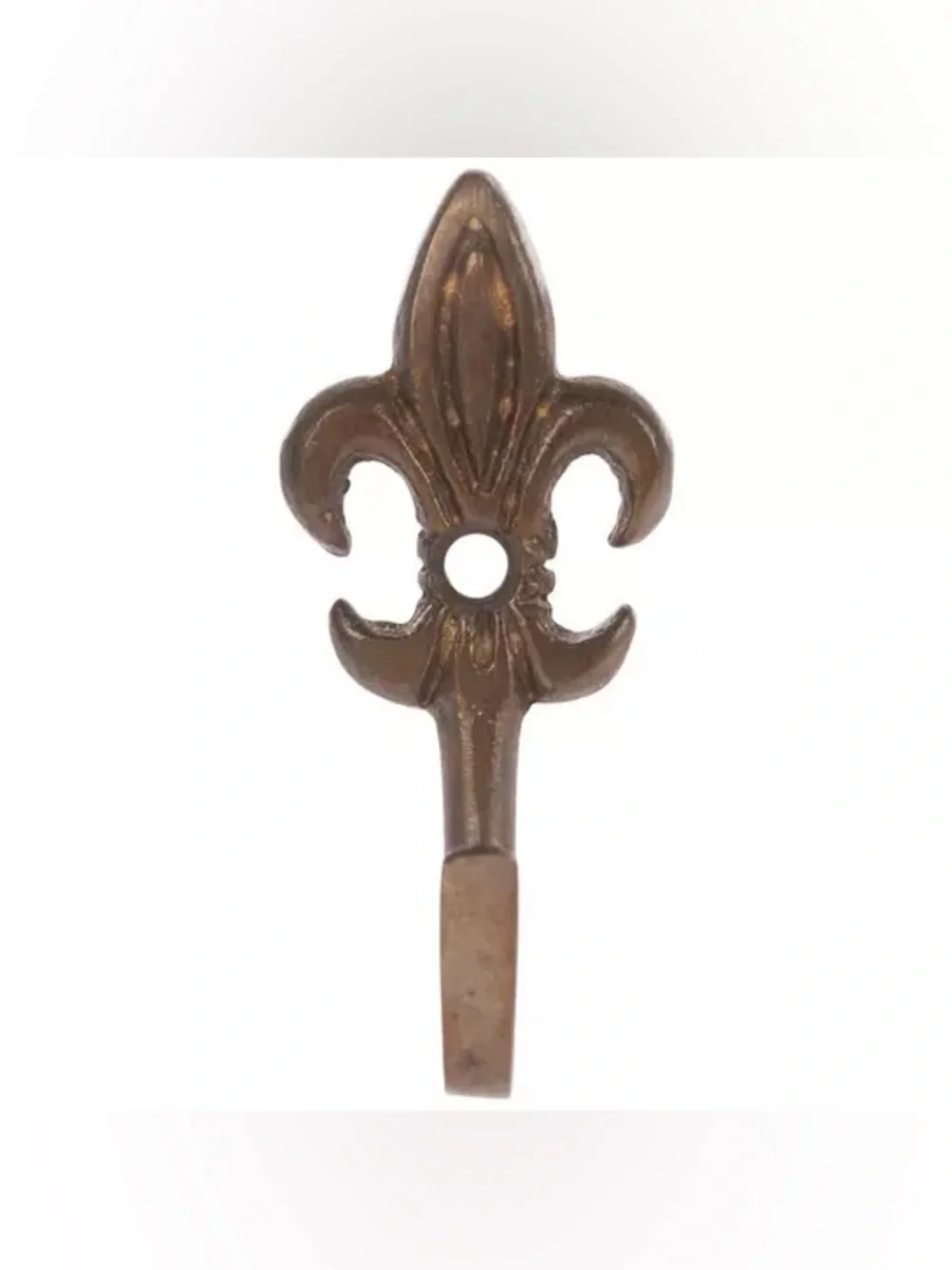 (4) Antique Bronze Fleur-De-Lis Metal Wall Hook